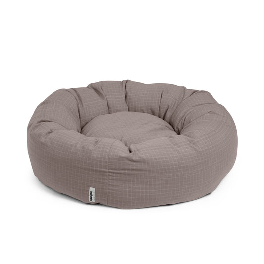 Hundebett "Donut" | check dark sand