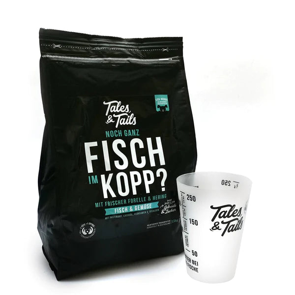 Messbecher für Tales & Tails Trockenfutter mit Futterpack