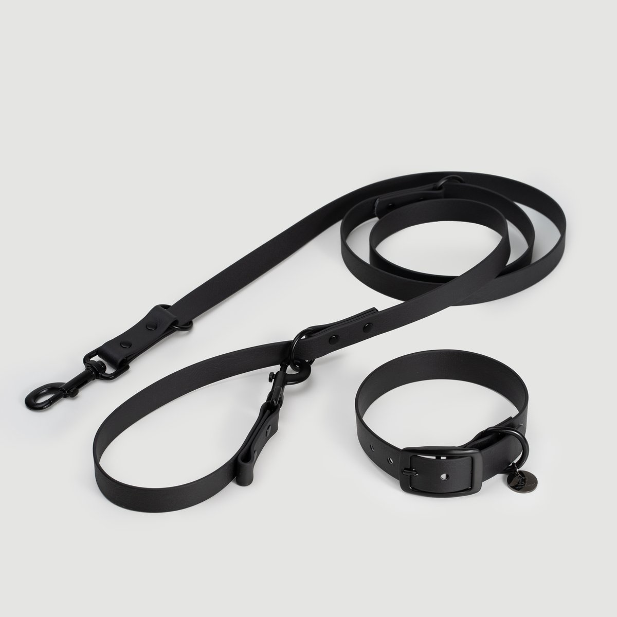 Biothane Set Halsband und Leine in schwarz von Thomas & Henry