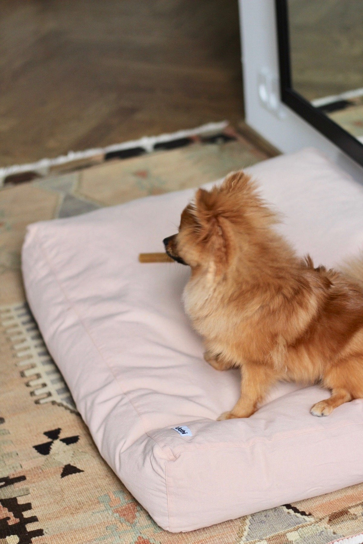 Hundebett tadazhi Tobine rosa mit Hund
